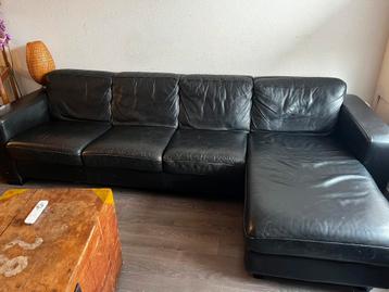 Gratis hoekbank zwart leer