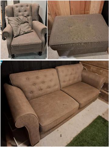 Bank, fauteuil en hocker