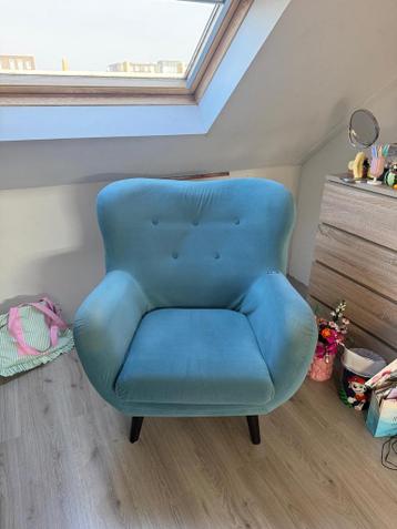 GRATIS blauw/turkooise grote fauteuil