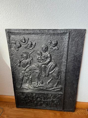 Antieke Haardplaat met Religieuze Voorstelling