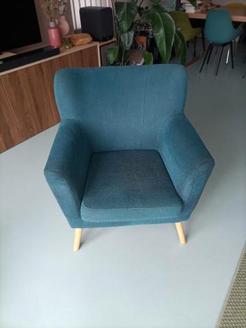 Petrol kleurige fauteuil