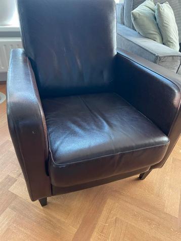 Bruin leren fauteuil
