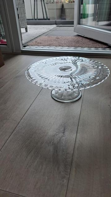 Glazen vlaaischaal / taartschaal