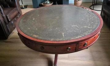 Ronde salontafel met lederen blad gratis afhalen