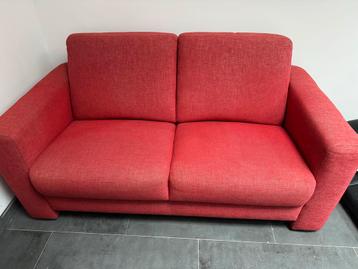 Rode stoffen bank 2- en 2,5-zits - Gratis af te halen