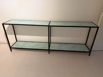 Consoletafel ijzer en glas