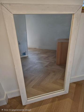 Houten Spiegel met Witte Finish - 70x115 cm