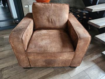 Bruine lederen fauteuil - gratis af te halen