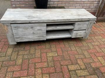 Houten TV kast greywash - 160cm breed