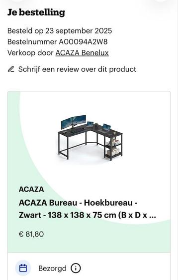 GRATIS Bureau incl. bureaustoel (staat niet op de foto)