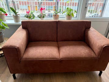 2 zitsbank cognackleur ZSM ophalen