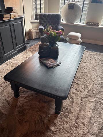 Grote zwarte grenen salontafel - 180x90cm
