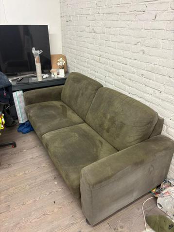 Groene leren bank in nette staat