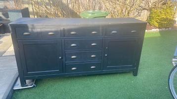Dressoir kast zwart met lades en deuren