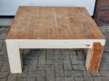 Salontafel - teakhout, Half Geschuurd - Opknapper