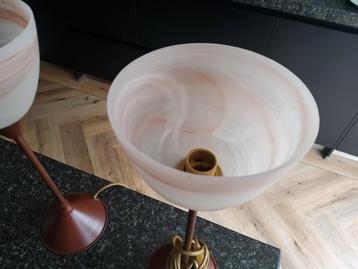 Set van 2 vintage nachtkastlampjes