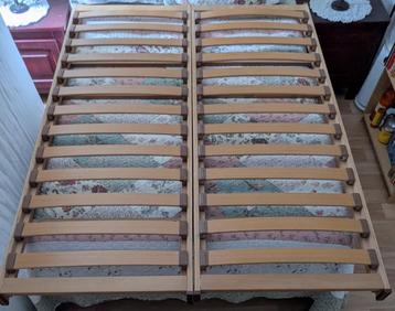 Lattenbodems 2 stuks 70x200 en matras 140x200 Ikea morgedal