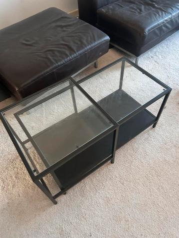 Moderne Koffietafel met Glas en Metalen Frame