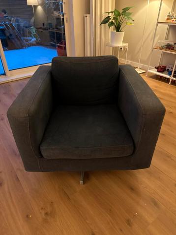 Grijze draaifauteuil van stof - Gebruikt- Gratis