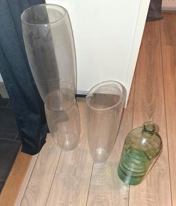 Set van 3 glazen vazen  gratis ophalen