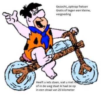 Gezocht oude opknap fietsen gratis, of tegen een kleine verg