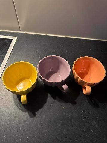 3 Grote Mokken/kommen Pastelkleuren - Gratis Ophalen