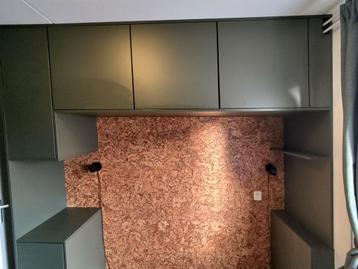 Gratis handgemaakte Kastombouw Tweepersoonsbed - Olijfgroen