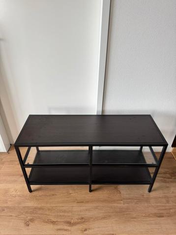 Stijlvol TV Meubel - Zwart Metaal & Glas