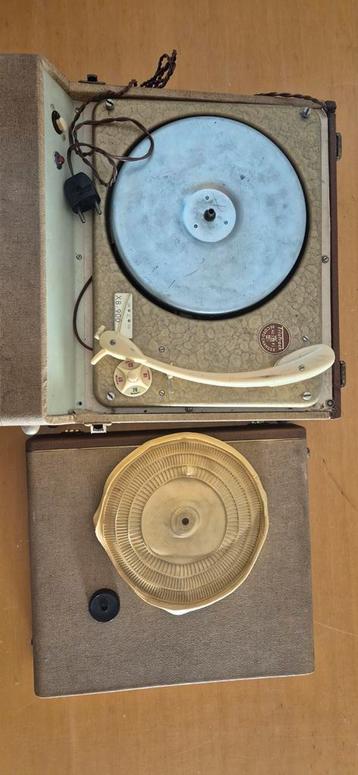 Oude Triotrack Koffergrammofoon Platenspeler