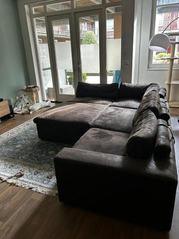 Grote modulaire hoekbank – donkerbruin — Gratis