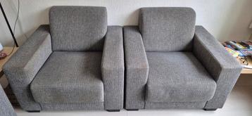 2 stoffen fauteuils
