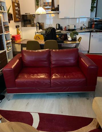 GRATIS Echt Leren Rode Tweezits Bank