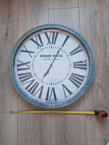 Klok wandklok groot rond 60 cm groen blauw grijs wit