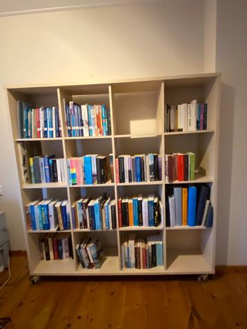 Verrijdbare boekenkast 160x160 cm