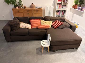 Gratis hoekbank, bruin, 270 breed, 90 diep, 155 diep