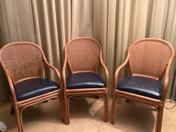 Vintage rotan stoelen - set van 3