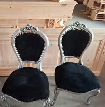 2x GRATIS  zwarte barok stoelen fluweel