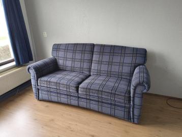 Geruite stoffen tweezits bank donkerblauw