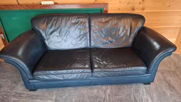 Mooie donkerblauwe 2/3zitsbank.