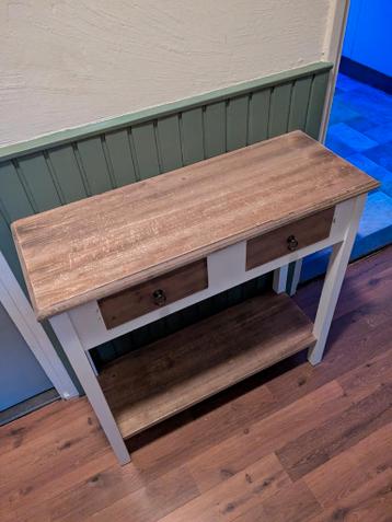 Houten kastje met 2 lades sidetable