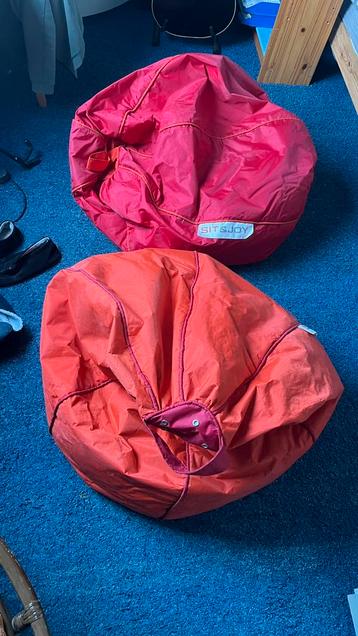 2x zitzak Sit&Joy rood en oranje