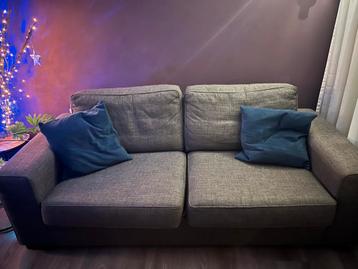 Zitbank & fauteuil grijsbruin