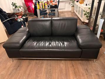 Bankstel zwart leer twee en driezits gratis