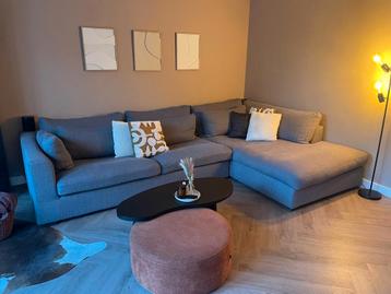 Gratis Comfortabele ruime hoekbank(Chaise-longue 220 grijs)