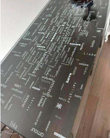 Glasplaat ikea voor boven bureau