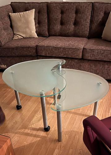 Glazen salontafels organische vorm, gratis ophalen as zat