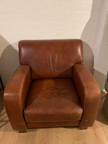 Bruine leren fauteuil