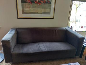 Grote 3-zits bank - donkergrijs ribstof