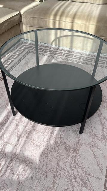 Zwarte ronde salontafel - 70cm diameter