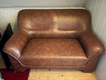 Bruine leren 2-zitsbank